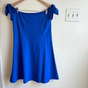 Susana Monaco Elegant Blue Off-Shoulder Dress, L